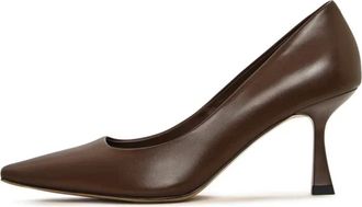 Cesare Gaspari Klassieke leren pumps - Donkerbruin - Dames - Pumps - Bruin - 37 EU - Leer - Schoenen
