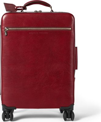 Brunello Cucinelli Burnished calfskin suitcase in Terracotta at Nordstrom