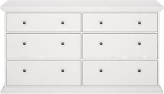 ebuy24 C&oacute;moda doble de 6 cajones L163,3 cm - Blanco