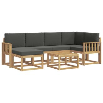 vidaXL Conjunto De Sof&aacute;s De Exterior 7 Pcs Blanco Y Antracita Vidaxl