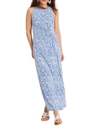 Tommy Bahama Jamina Glimmer Bay Twist Front Knit Maxi Dress in Port Side Blue at Nordstrom, Size X-Small