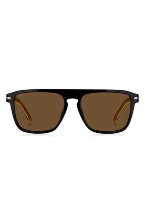 BOSS 56mm Flat Top Sunglasses in Black at Nordstrom Rack