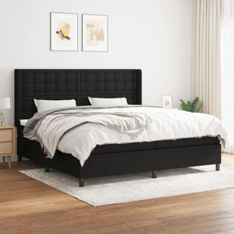 vidaXL Vidaxl - Cama Box Spring Con Colch&oacute;n Tela Negro 200x200 Cm