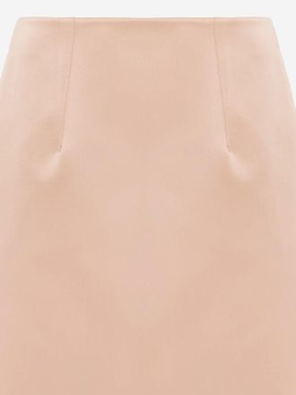 Chlo&eacute; Womens Short Duchesse Satin Piped Skirt Rose Dust