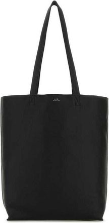 A.P.C. Black Leather Maiko Shopping Bag