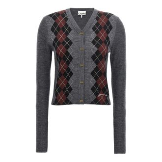 Ganni Dames, Truien, Grijs, Maat: XS Wol