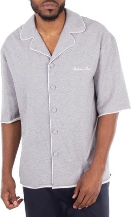 Balmain Mens Grey Cotton Shirt With Embroidered Logo, Brand Size 48 (US Size 38)
