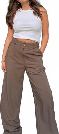 Mimosa Wide Leg Latte Trousers In Mocha