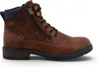 Mustang Mens Brown Faux Leather Winter Lace-Up Ankle Boots - M0031006