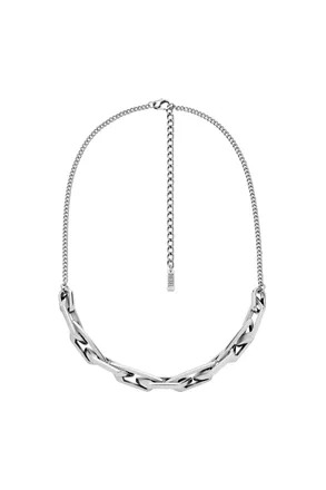 Diesel Stainless Steel Chain Necklace - Necklaces - Unisex - Silver