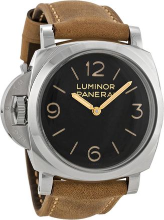 Officine Panerai Pre-owned Panerai Luminor 1950 Left-Handed 3 Days Acciaio Black Dial Mens Watch PAM00557