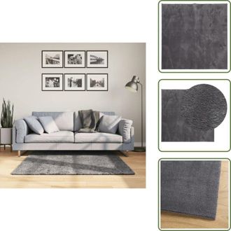 vidaXL Tappeto per soggiorno - vidaXL Tappeto Pelo Corto HUARTE Morbido Lavabile Antracite 120x120 cm - Tappeto per camera da letto