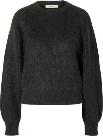 Selected Slwmira LS Knit Short O-Neck Noos - Dames - Truien - Grijs - Maat: S Wol