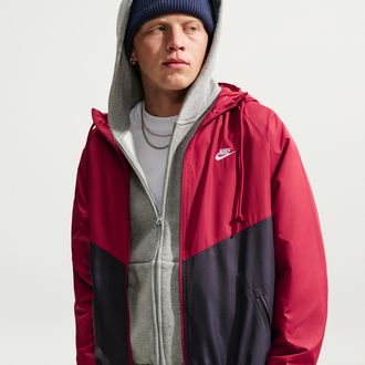 Nike Mens Windrunner Lined Jacket in Red | HV8369-609