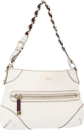 Gucci Pre-owned Vintage Schoudertas - Dames - Vintage Schoudertas - Wit - ONE Size - Leer - Vintage