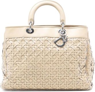 Dior Pre-owned Tote Bags, female, Brown, Size: ONE SIZE Pre-owned Leather Woven Tote