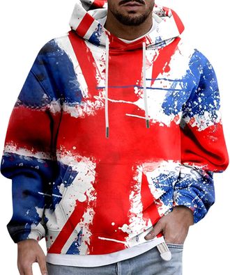 Generic Mens Sweatshirts And Hoodies Fleece Classic Fashion Winter Casual Hoodies For Men Uk Designer Warm Printed Plus Size Mens Pullover Hoodie Baggy Long S