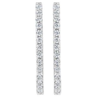 House of Brilliance 14K White Gold 2.0 Cttw Diamond Oblong Hinged Hoop Earrings at Nordstrom