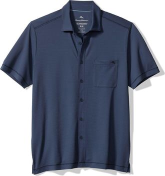 Tommy Bahama Costa Wave Short Sleeve Button-Up Shirt in Carbon Navy at Nordstrom, Size Xx-Large