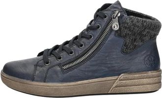 Rieker Veterschoenen Hoog - Dames - Sneakers - Blauw - 38 EU - Schoenen