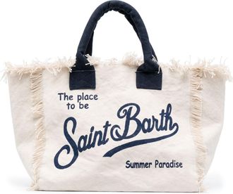 MC2 Saint Barth Vanity canvas beach bag - women - Cotton/Cotton - OS - Neutrals