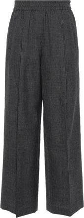 Brunello Cucinelli Wide Broeken - Dames - Wijde Broeken - Grijs - L - Broeken