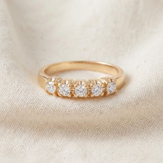 Pompeii3 1/2ct Round Diamond Wedding Anniversary 14K Gold Ring Size Selectable