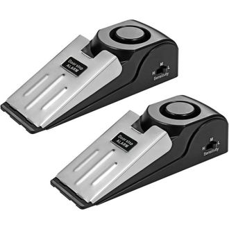 OEM (paquete De 2) Cu&ntilde;a Para Puerta, Tope De Puerta Con Alarma, Tope De Puerta De Goma Antideslizante, 3 Niveles De Sensibilidad Ajustables - Crezuo