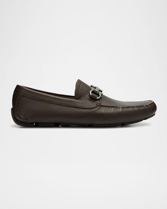 Ferragamo Men & apos;s Parigi Gancini Leather Drivers