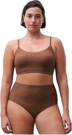 Chantelle Soft Stretch Full Brief Womens Underwear Wild Brown, Cotton/Elastane/Polyamide