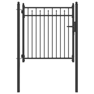vidaXL Puerta De Cerca Baarlo 100 X 100 Cm Metal Negro Con Cerradura Vidaxl