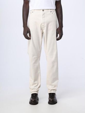 Brunello Cucinelli Cream Straight-Leg Trousers, Brand Size 56 (US Size 40)