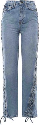 Rotate Twisted-Lace Denim Jeans