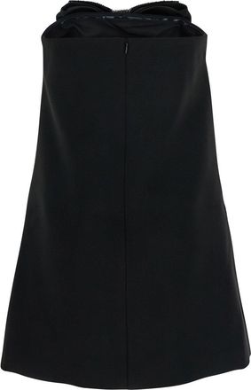Self Portrait Womens Black Sleeveless Mini Dress With Beaded Bow Tech Fabric