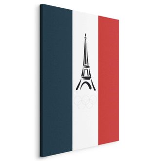OEM Imagen: Bandera De Francia Con Un Gr&aacute;fico De La Torre Eiffel