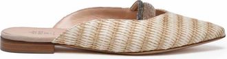 Eleventy Sabot van raffia - Dames - Slip ons - Beige - 37 EU - Leer - Schoenen