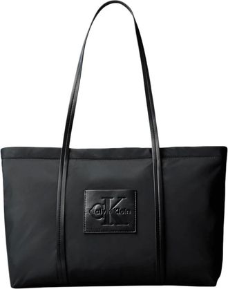 Calvin Klein Bolso Tote Mediano de Nailon - Bags - Mujer - Negro - ONE SIZE
