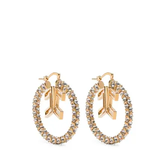 Elisabetta Franchi Logo-detail Embellished Earrings