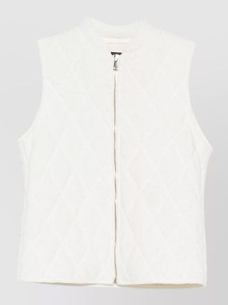 Fabiana Filippi quilted high neck sleeveless silk nylon coat