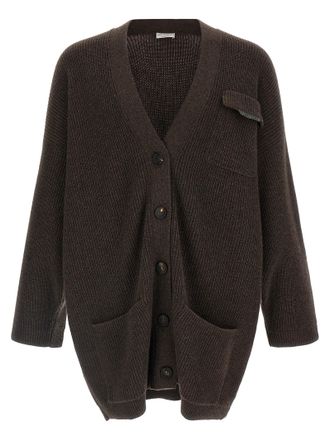 Brunello Cucinelli Cashmere Cardigan Sweaters And Cardigans Brown