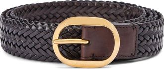 Tom Ford woven leather belt - men - Brass/Calf Leather - 110 - Brown