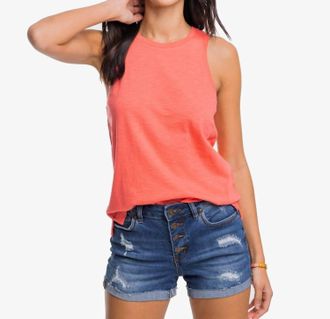Southern Tide Avah Sun Farer Tank Top In Sunkist Coral