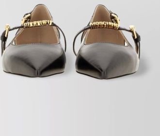 Moschino pointed toe strappy ballerina