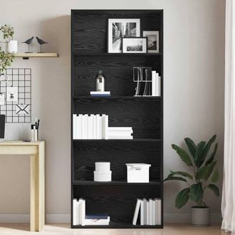 Berkfield Home Durable Book Cabinet Black Oak 80x30x189 cm Engineered Wood | Size: 80 x 30 x 189 cm
