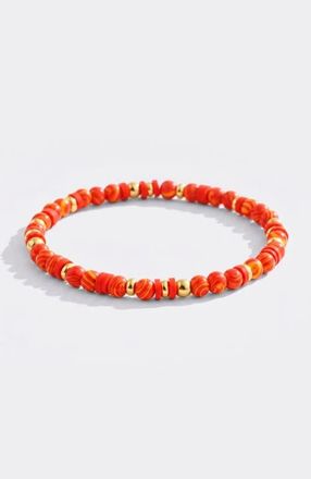 Mint & Lily Stacking Birthstone Beaded Bracelet in July Ruby at Nordstrom, Size 7.5