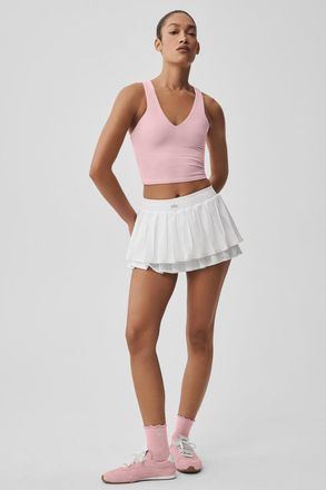 Alo | Double Or Nothing Tennis Skirt in White, Size: Medium