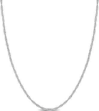 Amour Singapore Chain Necklace In Platinum, 18 In