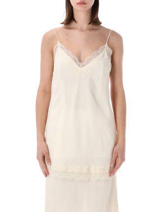 R&oacute;he Long V Neck Lace Inset Top