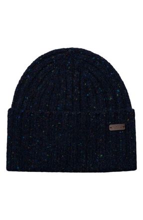 Eton Donegal Wool Blend Beanie in Dark Blue at Nordstrom