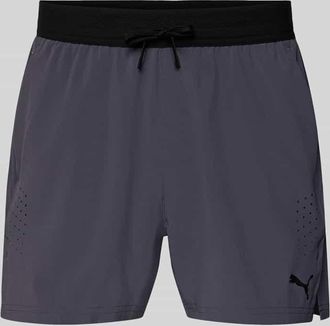 Puma Regular Fit Shorts mit Logo-Print in Graphit, Gr&ouml;&szlig;e M